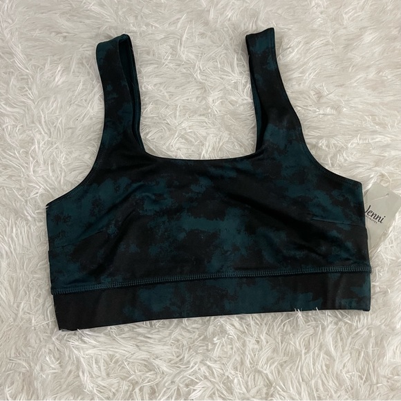 Jenni Sports Bra Green and Black Tie Dye Stretch - Picture 1 of 2